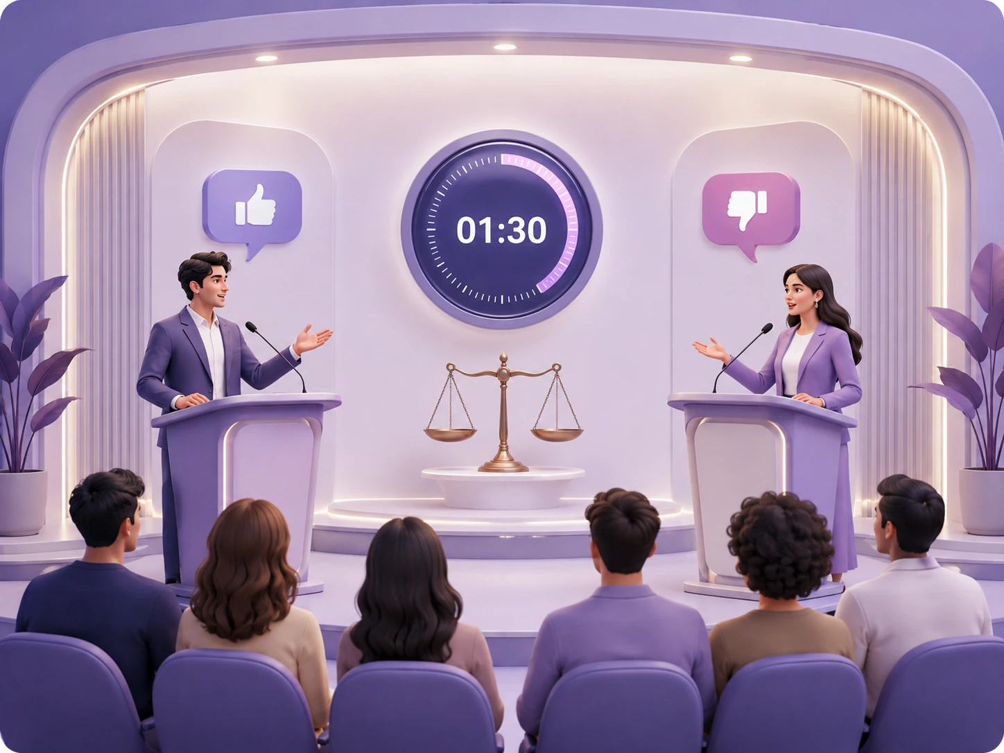 Debate impromptu speaking practice scene